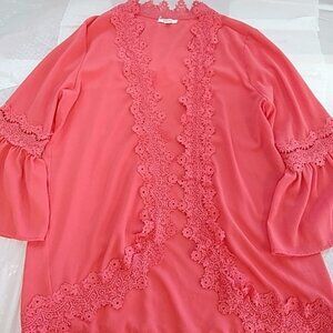 Women's cardigan coral color size medium